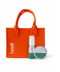 Coffret Lynell Switzerland avec sac orange, sérum hydratant Boost-ell et crème visage Hydra-lyn